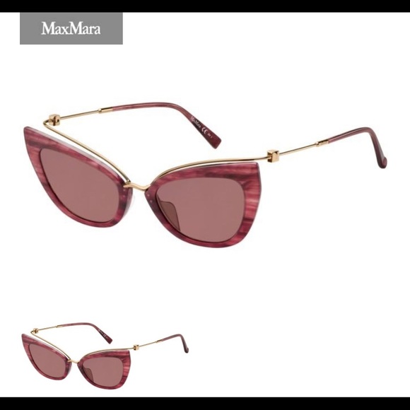 Max mara burgundy cat eye sunglasses Clearance